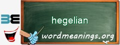 WordMeaning blackboard for hegelian